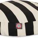 Black Vertical Stripe Small Round Indoor Outdoor Pet Dog Bed With Removable Washable Cover By Majestic Pet Products