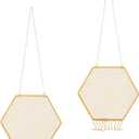 PATIKIL 2 Set Earring Holder Organizer Wall, Necklace Holder Hanging Earring Organizer Jewelry Organizer Wall with 20 Hooks for Earring Necklace Jewelry Wall Home Decoration, Hexagons