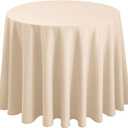 Hiasan Round Tablecloth 120 Inch - Waterproof Stain Resistant Spillproof Polyester Fabric Table Cloth for Dining Room Kitchen Party, Beige