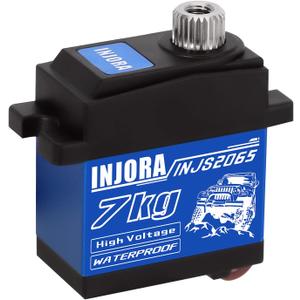INJORA 7KG 2065 Digital Servo Waterproof High Voltage Sub-Micro Shift Servo for TRX4 TRX6 SCX10 III 1/10 RC Crawler Car,1PC