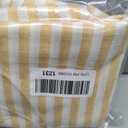 2-Piece Thin Fabric Curtains, Yellow and White Striped Window Panels, 37 x 53 Inch, Lightweight Decorative Curtains for Kitchen, Bedroom and Living Room
