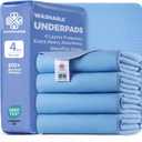 Accompagner Waterproof Reusable for Adults and Pets Washable Pee Pads for Dogs Changing Pad Large Dog Bed Size Adults Incontinence Bed Pads - Non-Slip Leak-Proof (Blue, 4Pack-36" x36")