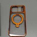 CASEKOO Glossy 360 Spin Magnetic Stand for iPhone 17 Pro Max Case [Fit for MagSafe][17FT Military Protection] Slim Hand-Polished Frame Titanium Alloy Sturdy Stand 6.9", Glossy Cosmic Orange