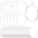 100 Pcs 4 Inch Round Acrylic Blanks Ornament, Clear Disc Circle with Holes, Acrylic Keychain Blanks for DIY Projects, Vinyl, Christmas Decor, Engraving, Painting
