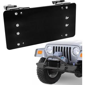 PSLER Fairlead Mounted Flip-Up License Plate Bracket for UTV ATV with 8 3/ 4" Bracket Mounting Hole Black