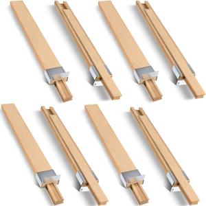 Maitys Wooden Drawer Slides Bottom Mount Classic Center Guide Track with Metal Slide Glides Traditional Wood Drawer Rails for Dresser Replacement(16 Inches,8 Pcs)