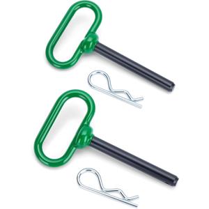 1/2 inch Trailer Hitch Pin and Clip, 1/2 x 3-5/8 Inch Tow Hitch Pin Rubber Coated Green Handle Pin for Tractors, Towing, Lawn Mower, Golf Cart and ATV, Heavy Duty Gate Pin Accessories One-Handed