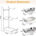 LIJINGCHEN 3 Tier Fruit Bowl for Kitchen Counter, Modern Ceramic Fruit Stand for Countertop, Home Fruit Rack with Holder, Vegetable Bowl Snacks Nuts Bread Candy Storage (Sliver)