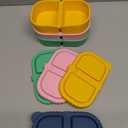 4 Pack Silicone Snack Containers with Lids, Double Compartment Snack Containers for Sauce, Reusable Silicone Food Storage Box for School Lunch Office Travel