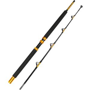 Fiblink 1-Piece Saltwater Offshore Heavy Trolling Rod Big Game Roller Rod Conventional Boat Fishing Pole (5 Feet 6 Inch, 30-50 lb/ 50-80 lb/ 80-120 lb) (2-Piece, 5 Feet 6 Inch)