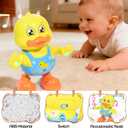 Interactive Dancing Duck Musical Toy for Toddlers, Flashing Lights & Melodies, Baby Musical Easter Duck Toy Dancing Crawling Tummy Time Toys Birthday Easter Gifts