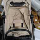 Mompush Nexis Carbon Travel Stroller, Ultra-Lightweight 11.5 lbs, Compact & Airplane Carry-On Approved, One-Second Auto-Fold, One-Hand Full Recline, from Birth to 50 lbs, JPMA Certified, Khaki, mFD 04/2026