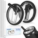 2 Pack 40 oz Flip Straw Leak Proof Lid for Stanley H2.0 Quencher, Stanley Lid Replacement 40 oz for Stanley Cup Accessories ProTour, No Spill Proof Straw Cover for Stanley (Black & Black)