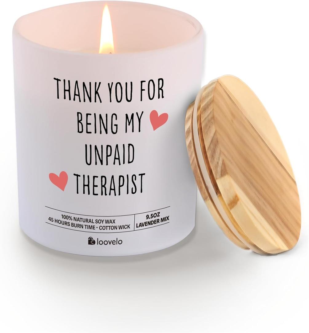 Thank You Friendship Gift for Friends Girlfriends Sisters Best Friends Appreciation Gifts Scented Candle Home Office Jar Candles Sage Floral Lavender Scent Soy Wax 9.5 oz