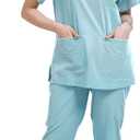 Town Scrubs for Women Scrub Set - Jogger Pant and Comfort Stretch V-Neck Easy Care Uniforms, Large