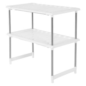Expandable Under Sink Shelf 2 Tier with Movable Partitions for Kitchen