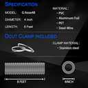 4 Inch 8FT Dryer Vent Hose,Flexible Insulated Air Ducting,Vent Hose PVC Aluminum Foil with 2 Clamps for HVAC Ventilation(Grey)