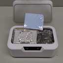 Ultrasonic Jewelry Cleaner Machine: Ring Cleaner Ultrasonic, 48Khz Sonic Cleaner for Necklaces, Eyeglasses, Watch Strap, Dentures - Digital Timer, 4 Time Modes, 304 Stainless Steel, 13.5oz (White)