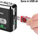 USB Cassette to MP3 Converter, Portable Walkman Cassette Audio Music Player Tape-to-MP3 Converter with Earphones, Volume Control, Auto Reverse, No PC Required