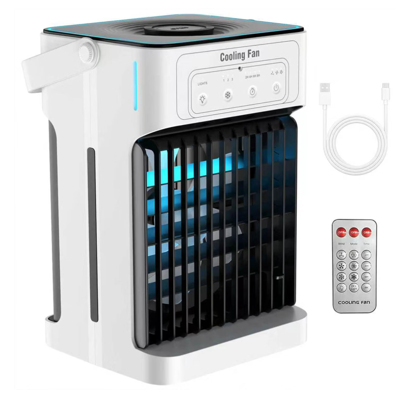 Portable Air Conditioners, Upgraded Motor Evaporative Air Cooler with Remote, 3 Speeds & 3 Mist, 7 Color Night Light Cooling Fan, 1100ML Personal AC Unit for Bedroom Office
