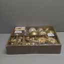 SHareconn 80pcs Christmas Balls Ornaments Set, Contemporary Light Luxury Gift Set, Shatterproof Plastic Decor for Xmas Tree Holiday Wedding Party Decorations with Hanging Strings, Dark and Light Gold