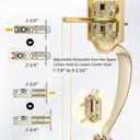 Goldenwarm Double Front Door Lock Set, Gold Double Door Handlewith Dummy, Double Classic Front Door Hardware Set with Reversible Wave Handle Lever, Double Entry Door Lock Set