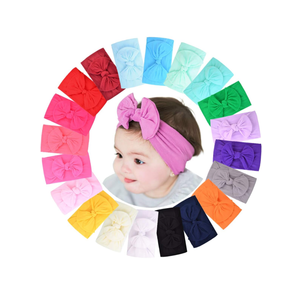 jollybows 20pcs Baby Girls Nylon Headbands Turban Hair Bows Hair Band Elastic Hair Accessories for Kids Toddlers Infants Newborn