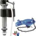 PlumbCraft Universal Toilet Fill Valve and Flapper Kit 7029600, 2-inch Toilet Fill Valve Replacement Kit with 2-inch Toilet Flapper, Toilet Tank Parts for Toilet Repair, Water-Saving Toilet Kit (Black and Blue)