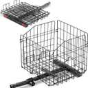 Tioncy Folding Rear Basket Metal Compatible with Most Golden, Drive & Pride Mobility Scooter Waterproof Steel Heavy Duty Mobility Scooters Accessories Works with 1" Receiver Storage Cargo Basket, about 15 x 14 x 14.5"