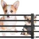 Short Dog Gate Expandable Dog Gate 22"-39.37" to Step Over,Pressure Mount Small Pet Gate,Low Pet Gate-Adjustable,Puppy Gate Indoor for Doorway,Stairs (Black, S(9.4''H))