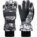 N'Ice Caps Kids Waterproof Snow Mittens Cold Weather (2-3 Years, Black/Grey Dots)