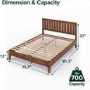 Zinus Vivek Deluxe Wood Platform Bed Frame with Headboard, Wood Slat Support, No Box Spring Needed, Easy Assembly, King