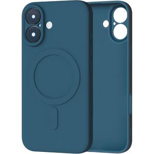 Slim Designed Magnetic for iPhone 16 Case, Compatible with Magsafe, Shockproof, Anti-Fingerprint/Scratch/Drop, Liquid Silicone Case for iPhone 16 - Blue