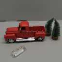 AerWo Christmas Farmhouse Red Truck Decor, LED String Lights Vintage Red Metal Pickup Truck Car Model with Mini Christmas Trees Ornaments, for Christmas Decorations and Table Top Decor