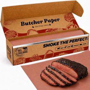 PerkHomy Pink Butcher Paper Roll 24" x 2400" (200') with Upgraded Packaging for Smoker BBQ Grilling Smoking Meat Unbleached Uncoated Unwaxed