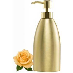 304 Stainless Steel Soap Dispenser 16oz Rust-Proof Liquid Soap Pump Bottle for Kitchen or Bathroom Countertop Hand Dish Lotion Leak-Proof (Matte Gold)