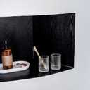 2 Piece Simple Transparent Vertical-Striped Bathroom Glass Toothbrush Cup Set