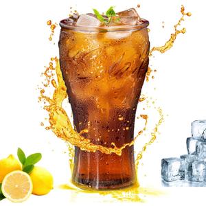Modern Curved Drinking Glasses, Glass Cups Tumblers, Water Juice | Clear 12oz Drinking Glasses Feature an Ergonomic Curved Grip, Dishwasher Safe Build, and Lead-Free Glass for Daily Use. (EXP 12/31/27)