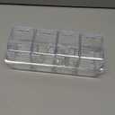 Clear Seasoning Box, 4 Pieces Seasoning Rack Spice Pots, Storage Container Condiment Jars Acrylic Seasoning Box with Covers and Spoons for Spice, Sugar, Salt, Sugar, Cardamon, Cinnamon