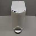 simplehuman 10 Liter / 2.6 Gallon Butterfly Lid Bathroom Step Trash Can, White Steel