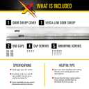 Xcluder Versa-Line Door Sweep, Aluminum, 48 in, Rodent Proof | Rodent & Pest Prevention, Weather Sealing, Steel Wool Filled