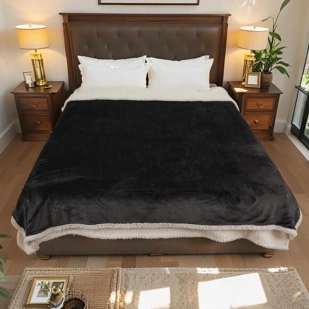 Electric Heated Blanket Throw Size - 50"x60", Soft Flannel Heating Blanket, 4 Heating Levels, 3 H Auto Shut Off, Breathable Warm and Washable for Sofa, Dark Grey