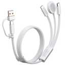 Travel Essentials for Apple Watch Charger, 100W 3 in 2 Dual USB C Multi Fast Charging Cable Portable USB C Cord for iPhone 17/16/15, iPad Pro, MacBook, Samsung, Google Pixel, iWatch Ultra/Series 1-11