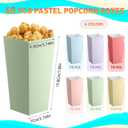Jingmore 60 Pcs Large Pastel Popcorn Boxes Easter 7.8 Inches Tall Popcorn Container Assorted Color Snack Candy Buckets Holders for Wedding Movie Night Birthday Party Decorations