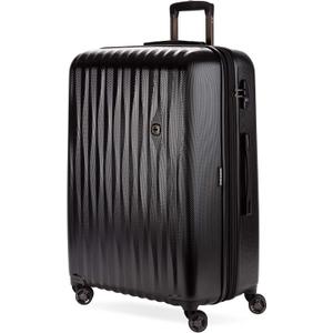 SwissGear 7272 Energie Expandable Hardside Luggage with Spinner Wheels and TSA Lock, Black, Checked-Large 27-Inch