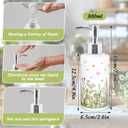 FYSUIMU Wildflower Soap Dispenser Vintage Wild Floral Glass Soap Dispenser with Pump Refillable Liquid Soap Container for Bathroom Kitchen Countertop Decor