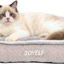 JOYELF Rectangle Dog Bed Calming Pet Bed, Anti Anxiety Cat Bed & Sofa, Cute Plush Pet Bed for Small Dog and Cat (Small-23''x19''x6'')