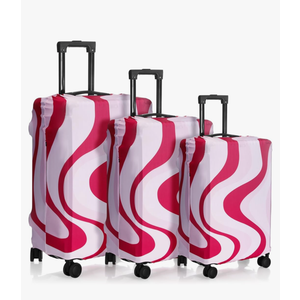 Sherr 3 Pieces Travel Luggage Cover Suitcase Protector Anti Scratch Suitcase Washable Baggage Covers (S/medium/l, Pink Theme, Pink)