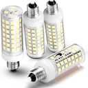 ALIDE E11 Led Bulbs Dimmable Daylight,JDE11 120V 50W Halogen Candelabra Bulbs Equivalent,T3 T4 Mini Base JD E11 Bulb, 6000K Bright White 5W E11 for Chandeliers, Ceiling Fan, Table Lamps,4Pack (E11 50W, 6000k Daylight White)