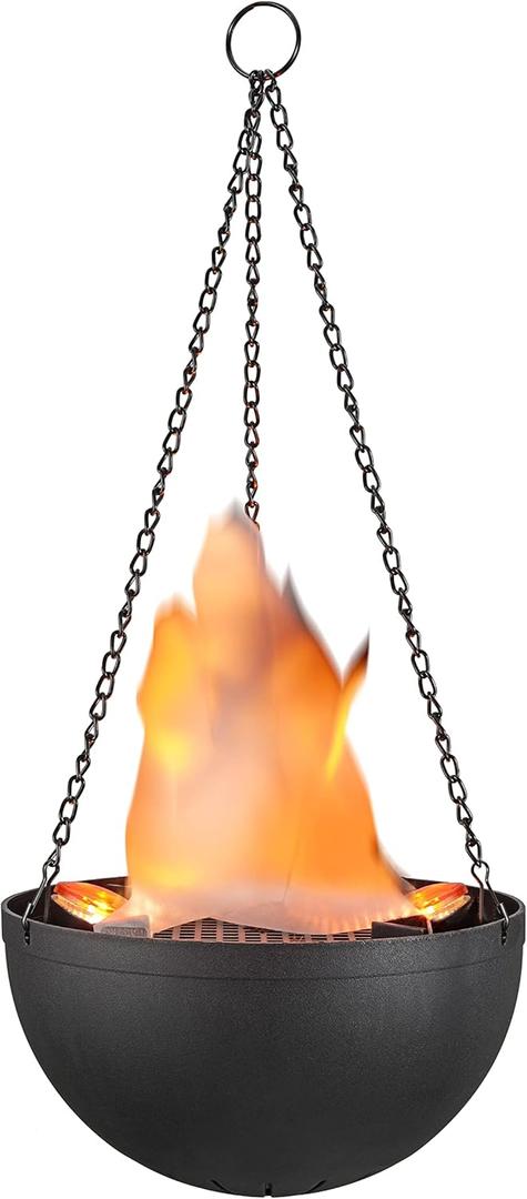 Aspen Creative 61168-02-1, Hanging Fire Flame Light Prop for Halloween, Christmas and Party Decor Black